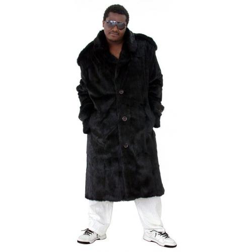 Winter Fur M07F01BK Black Genuine Full-Skin Mink Fur Full Length Coat